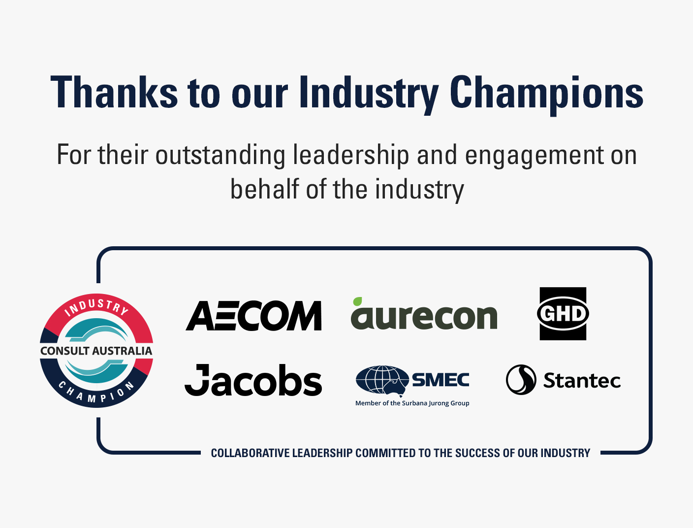 Thanks to our Industry Champions